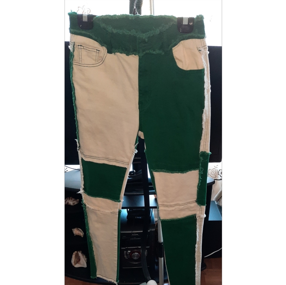 Colorblock Straight Leg Jeans - Picture 3 of 4